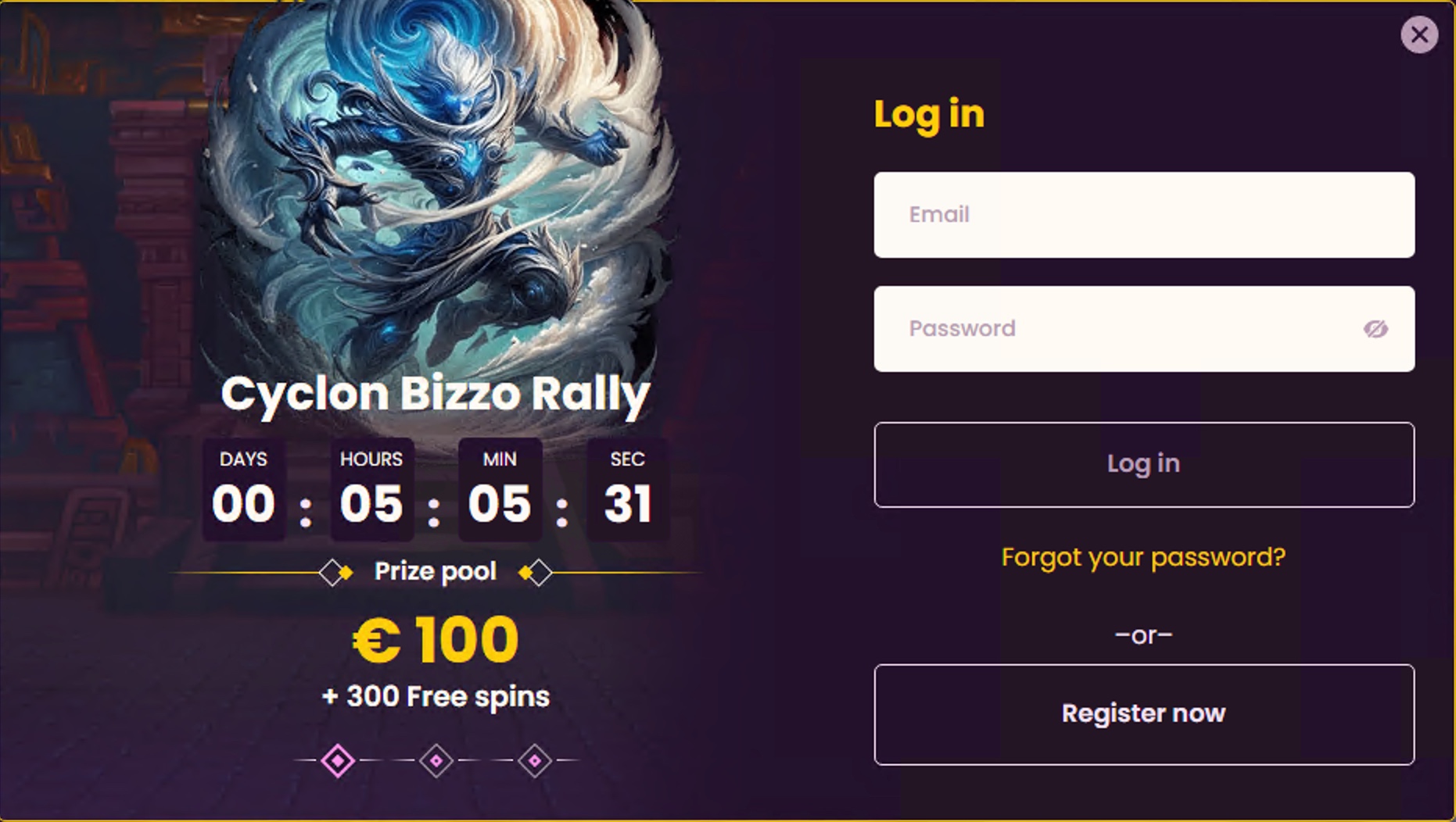 Bizzo Casino Register